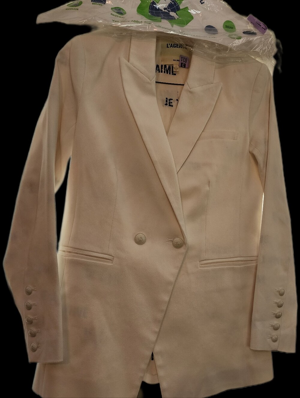 L'AGENCE NWOT COTTON TWILLOVERSIZED FIT BLAZER SIZE 4 - Picture 2 of 16